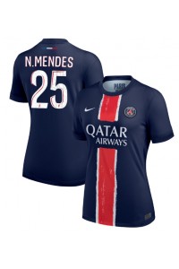 Paris Saint-Germain Nuno Mendes #25 Voetbaltruitje Thuis tenue Dames 2024-25 Korte Mouw